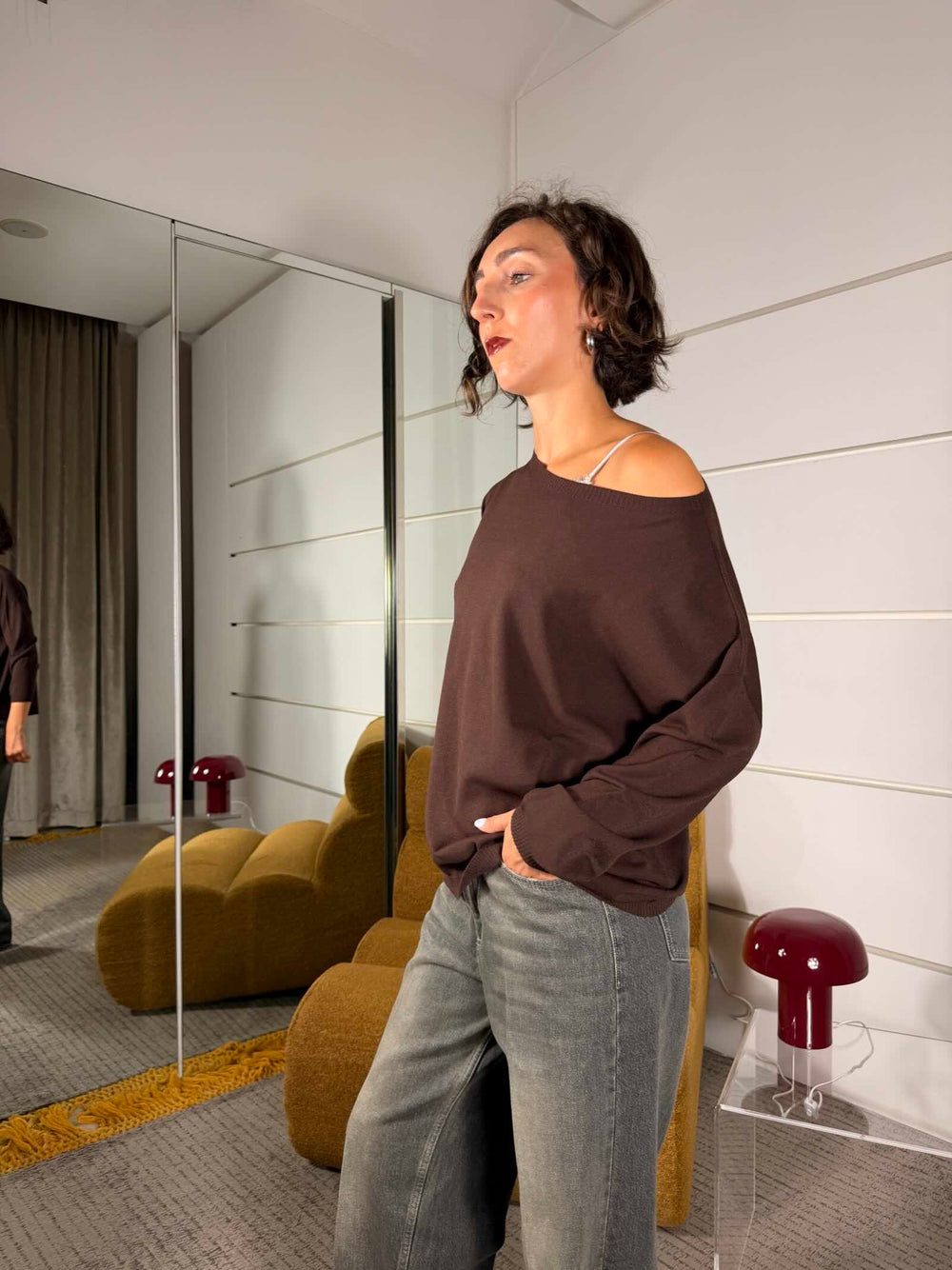 Maglia in misto viscosa a scatola fondente 