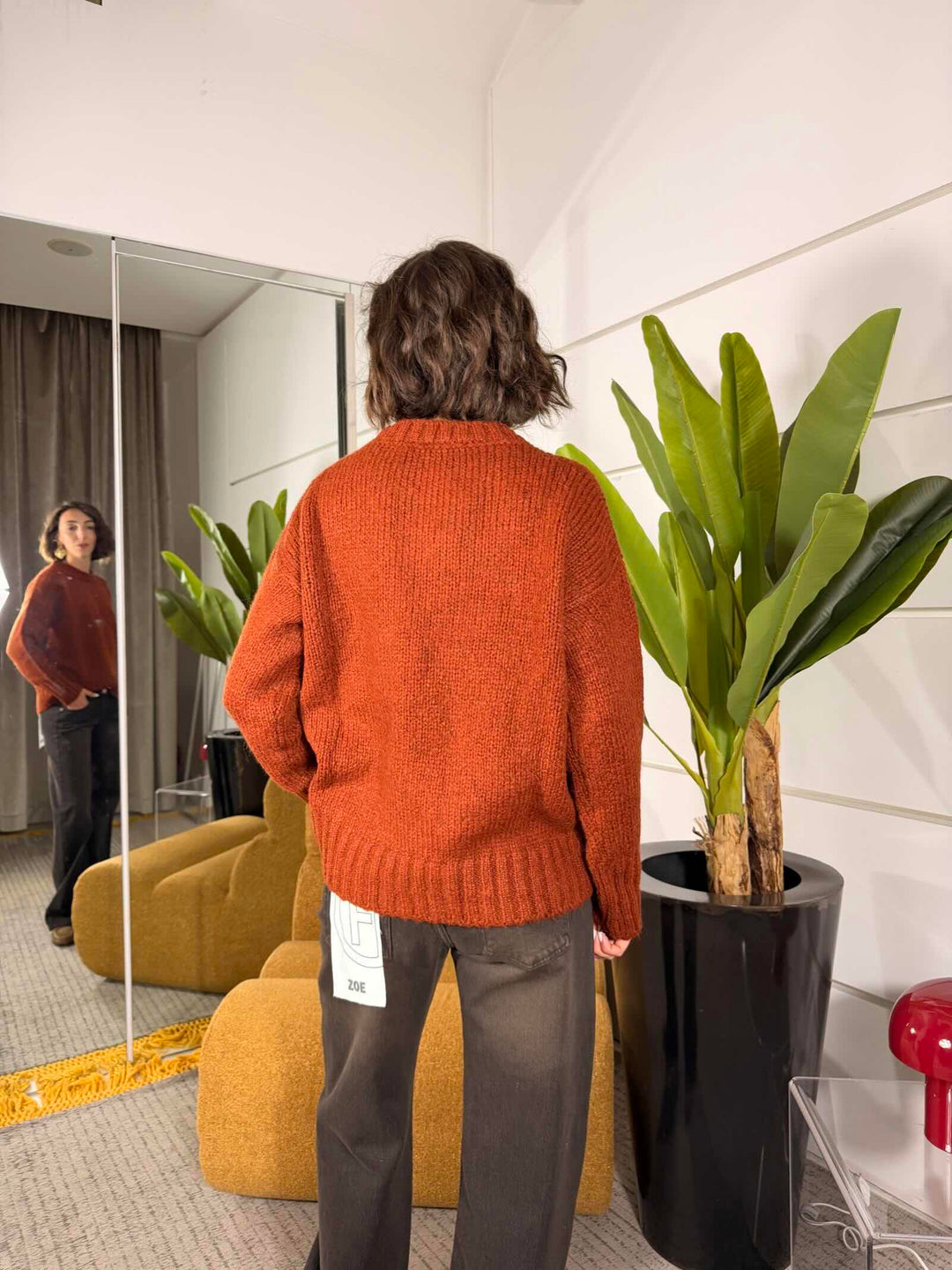 Maglione over girocollo in misto lana 