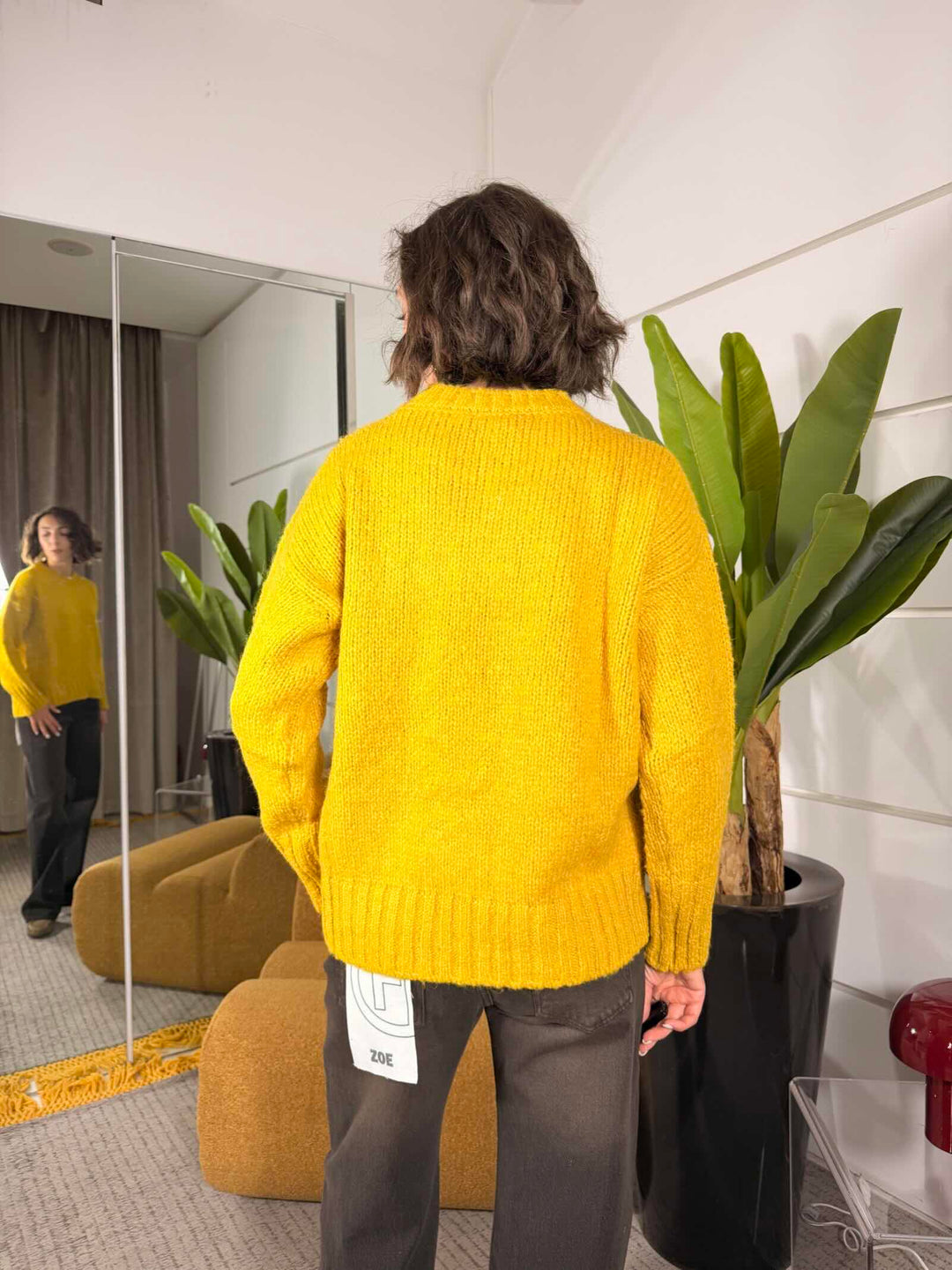 Maglione over girocollo in misto lana 62%pc 18%pl 8%vi 8%wo 4%wp 