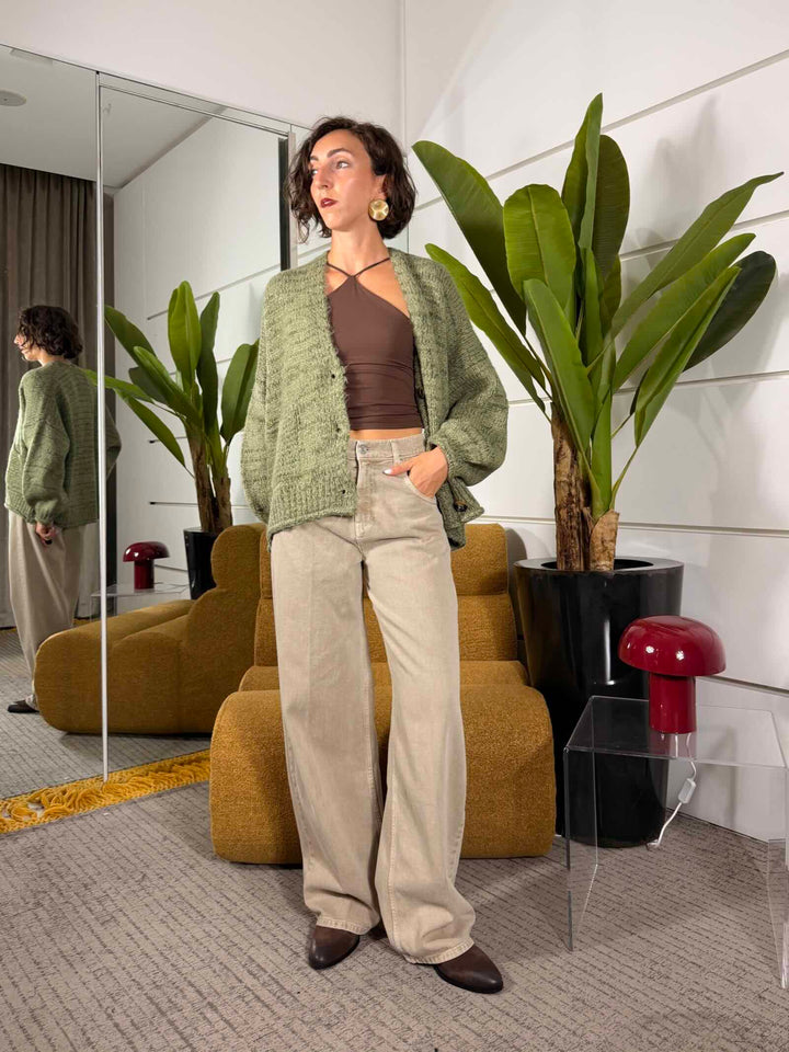 Jeans baggy color taupe 