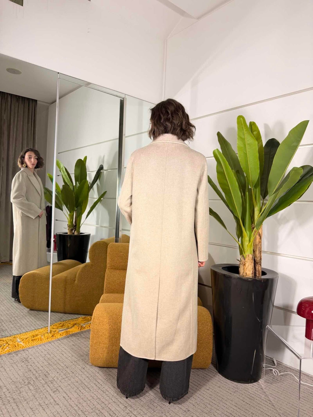 Cappotto tortora 50% lana trapuntato 