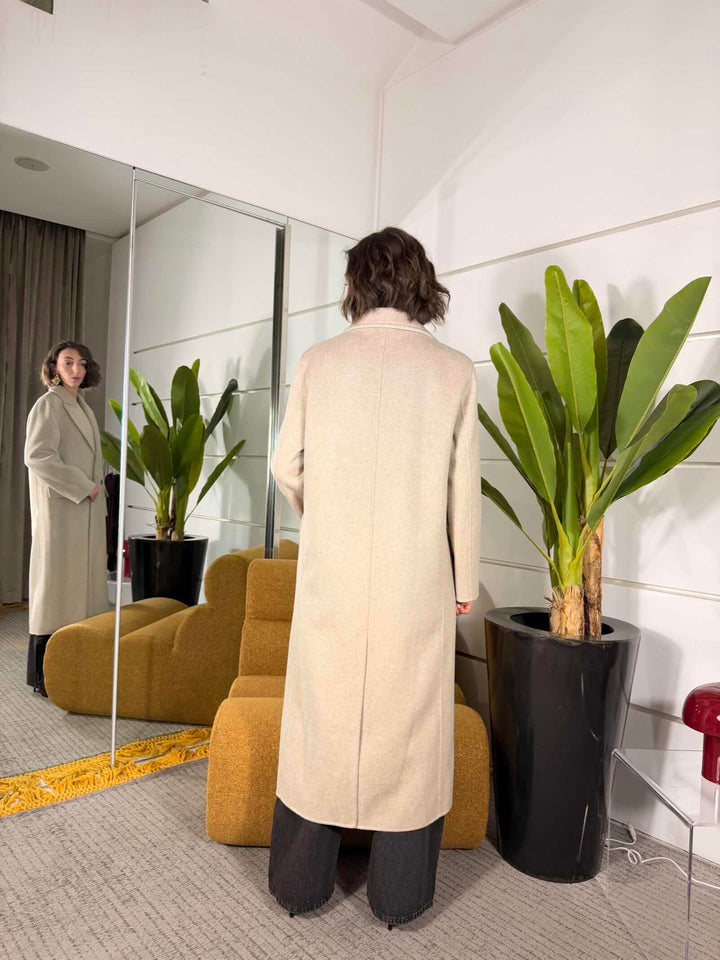Cappotto tortora 50% lana trapuntato 