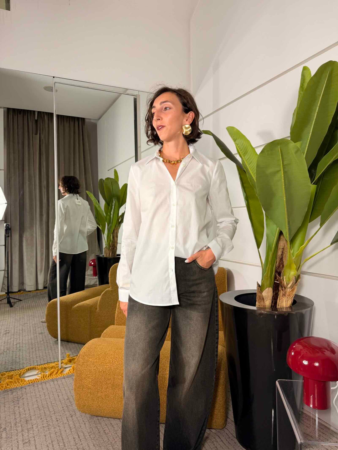 Camicia regularin cotone bianca 