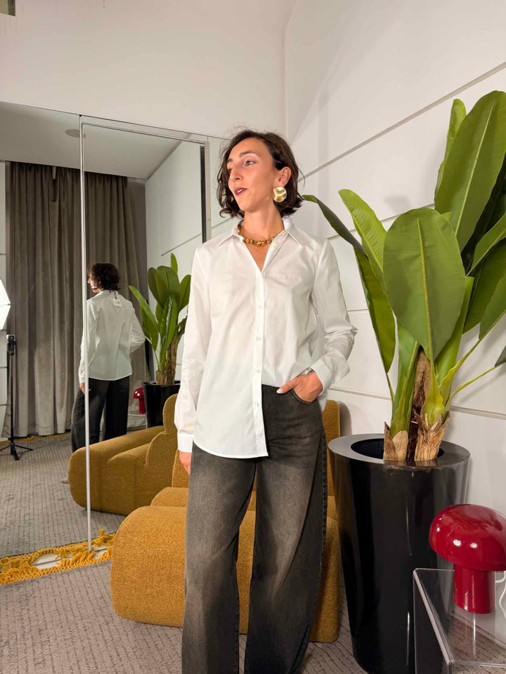 Camicia regularin cotone bianca 