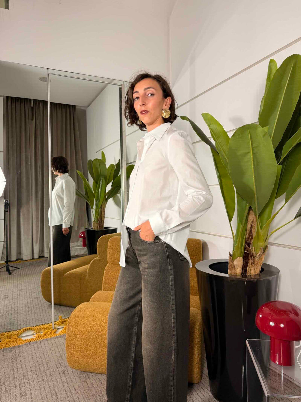 Camicia regularin cotone bianca 