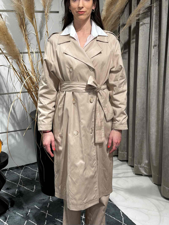 Trench doppiopetto beige