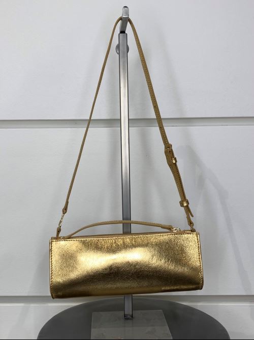 borsa baguette piccola oro metallizzato