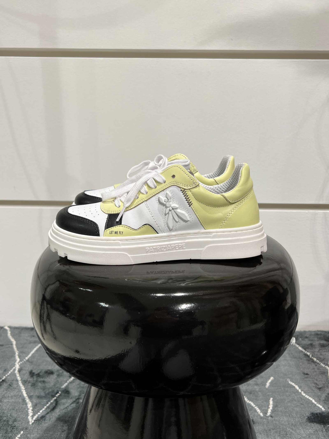 SNEAKERS LIME E NERE IN PELLE