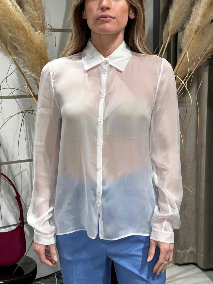 CAMICIA CASACCA IN SETA BIANCA