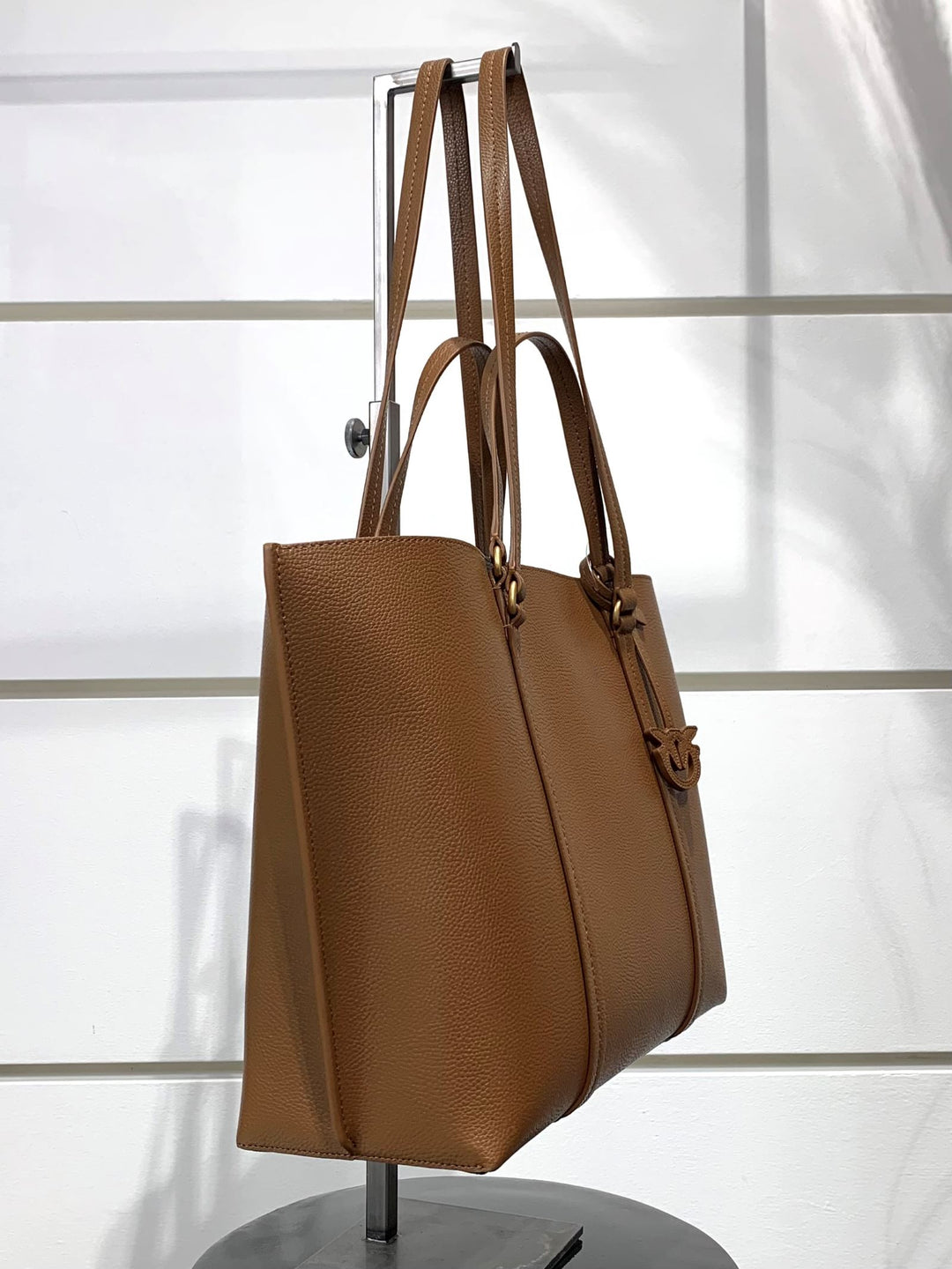 BORSA SHOPPER GRANDE IN PELLE MARRONE