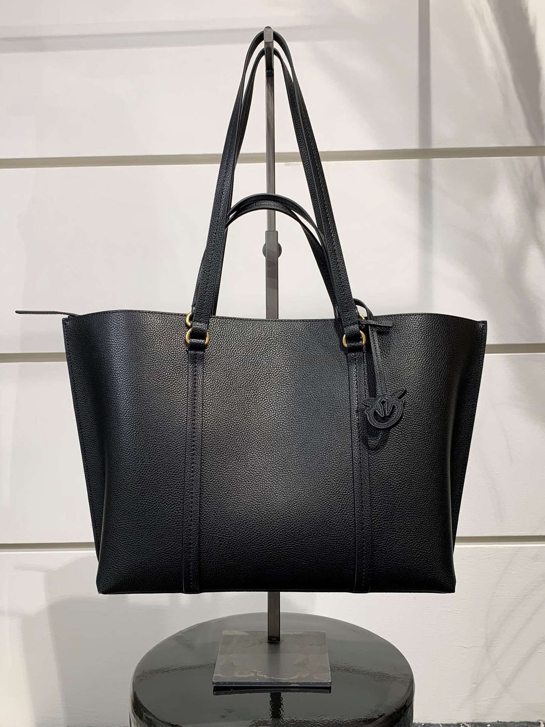 BORSA SHOPPER GRANDE IN PELLE NERO