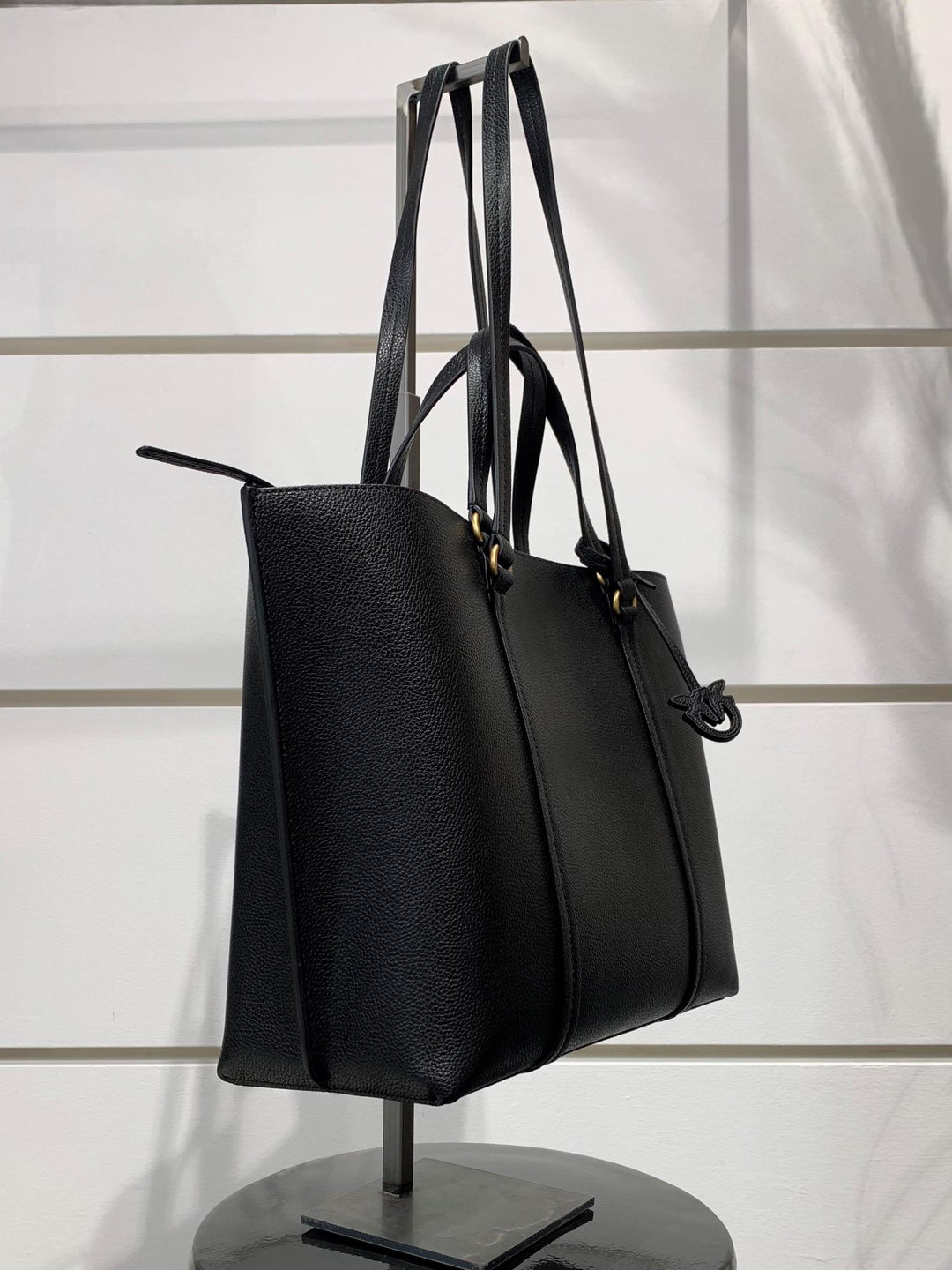 BORSA SHOPPER GRANDE IN PELLE NERO