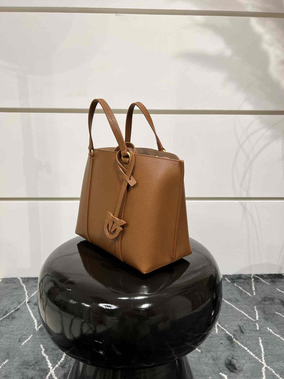 BORSA SHOPPER CLASSIC IN PELLE BOTTALATA MARRONE