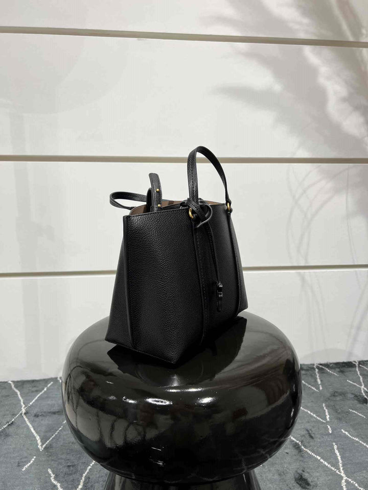 BORSA SHOPPER CLASSIC IN PELLE BOTTALATA NERA