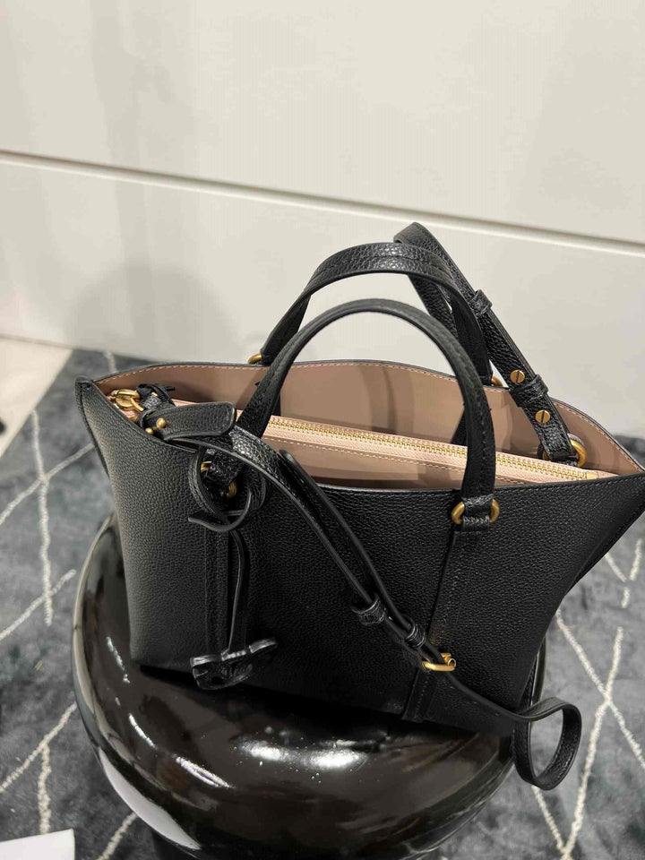 BORSA SHOPPER CLASSIC IN PELLE BOTTALATA NERA