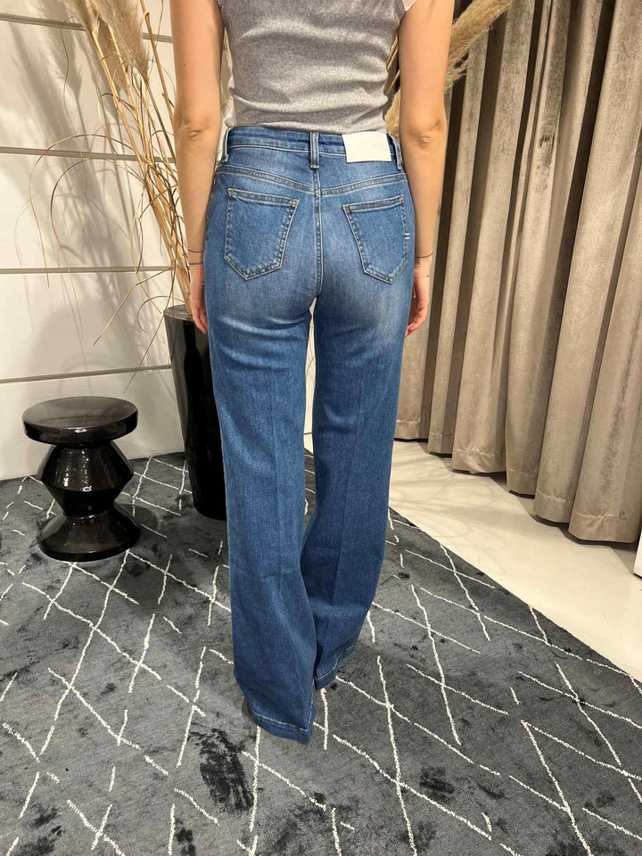 Jeans a palazzo elasticizzato azzurro