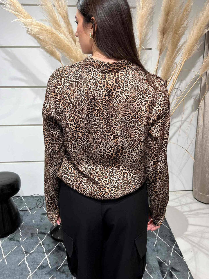 camicia leopardata in viscosa