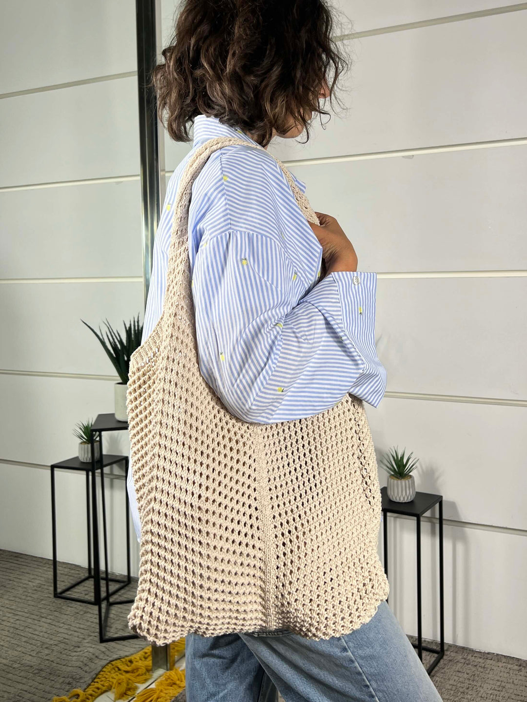 borsa shopper a rete corda 10108CORDA FEMME CAFE SELECTION