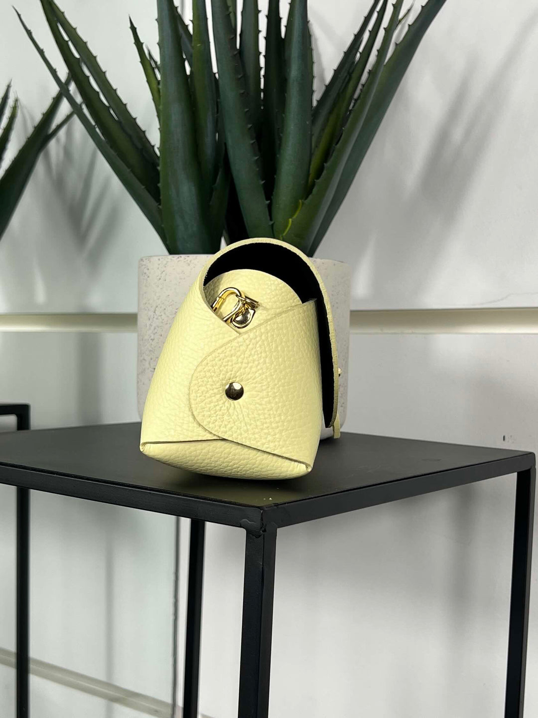 borsa in vera pelle lime con tracolla a catena 5363SOFT LIME FEMME CAFE SELECTION