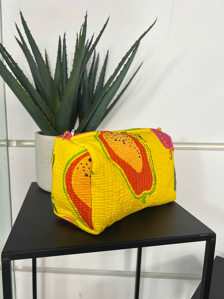 beauty case grande con stampa frutta gialla CO-B0219GRANDEFRUIT/GIALLO FEMME CAFE SELECTION