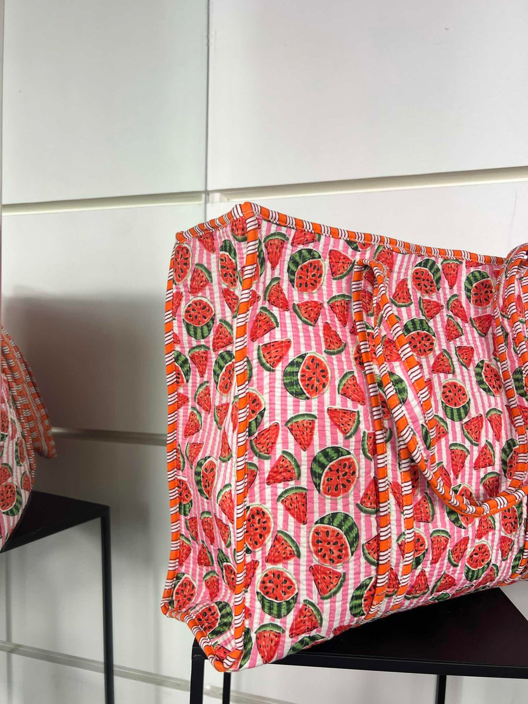 borsa in cotone con stampa anguria rosa CO-B0225ANGURIA/ROSA FEMME CAFE SELECTION