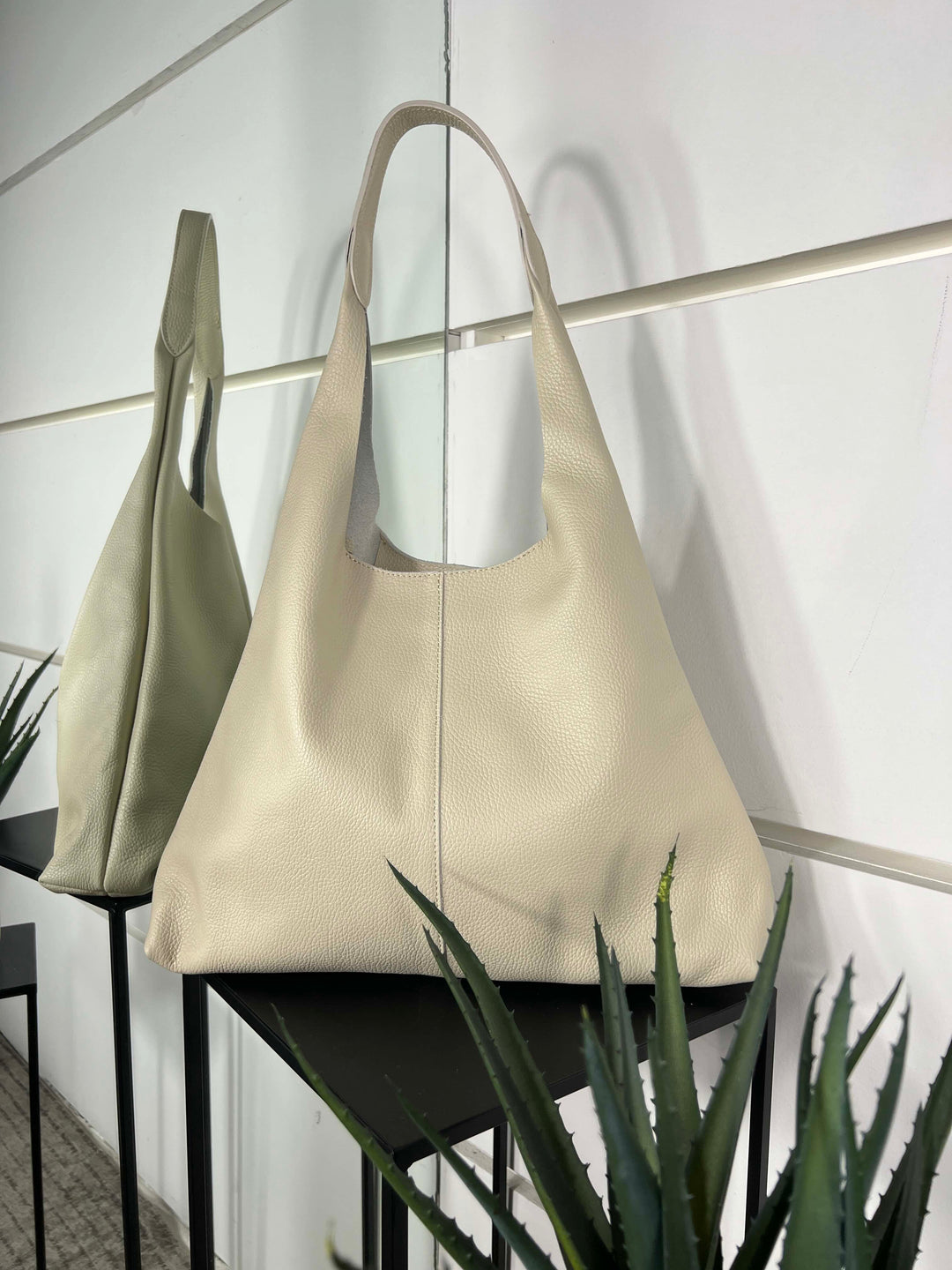 borsa in pelle a spalla beige DO-B0124BEIGE FEMME CAFE SELECTION