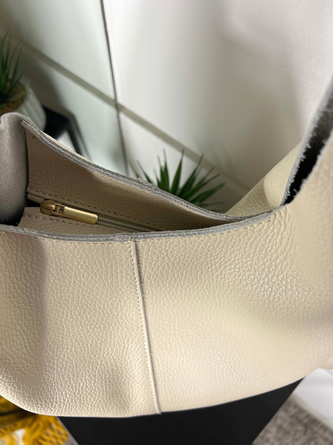 borsa in pelle a spalla beige DO-B0124BEIGE FEMME CAFE SELECTION