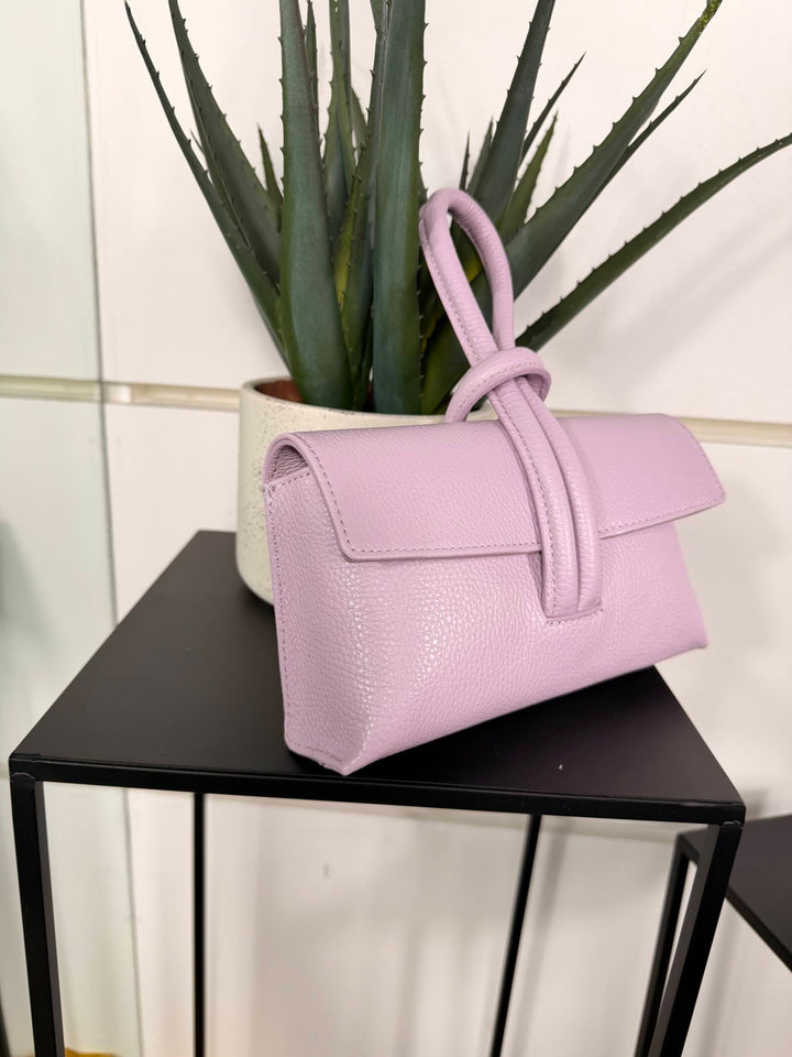 borsa in pelle con nodo e con tracolla regolabile colore lilla DO-B0131LILLA FEMME CAFE SELECTION
