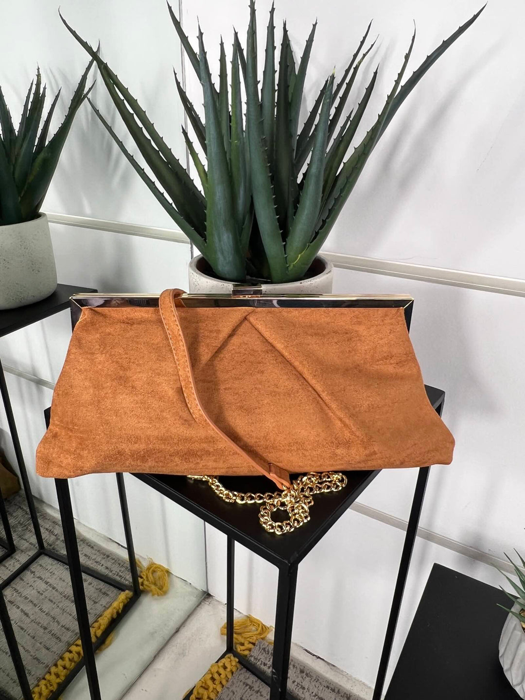 borsa a clutch scamosciata khaki con tracolla FF27497KHAKI FEMME CAFE SELECTION
