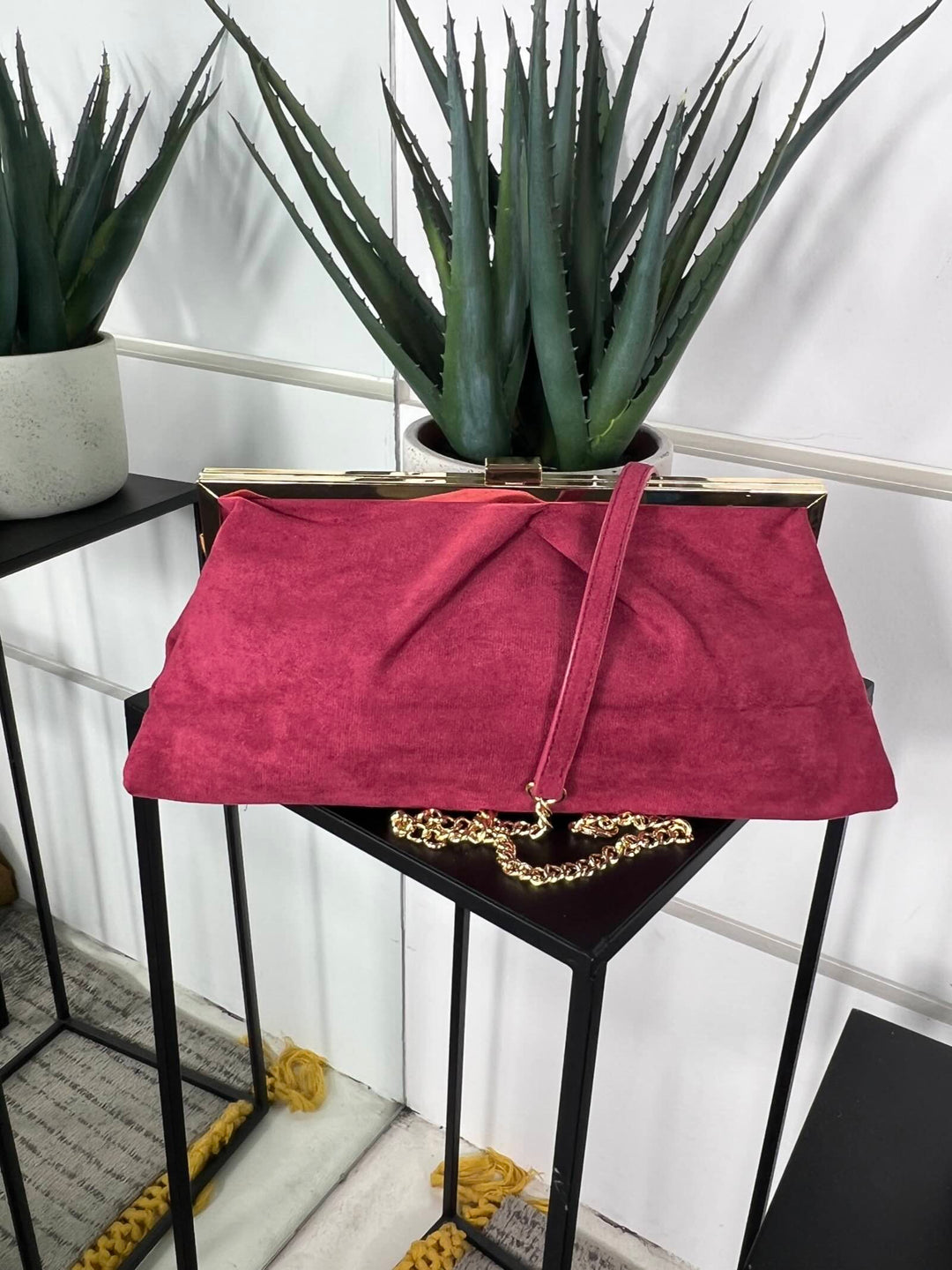borsa a clutch scamosciata wine red con tracolla FF27497WINE RED FEMME CAFE SELECTION