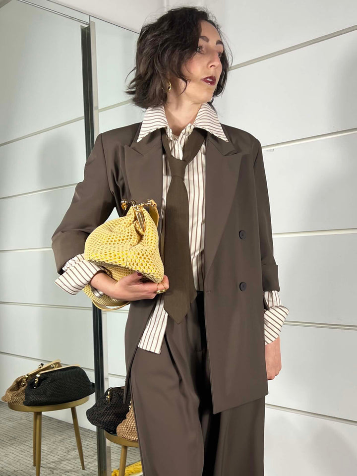 borsa clutch a rete gialla KSD52088YELLOW FEMME CAFE SELECTION