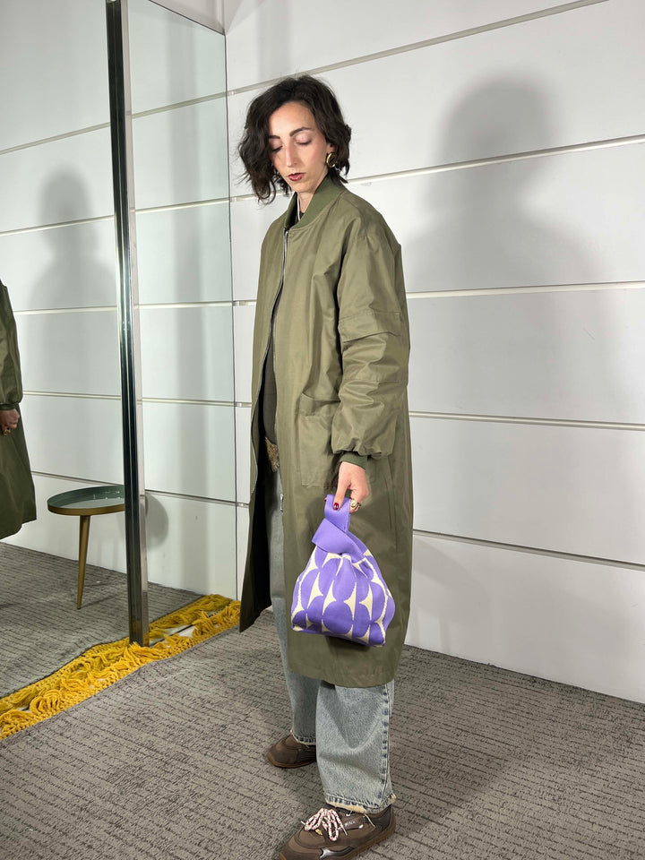 borsa in tessuto, a mano, a fantasia purple TUB2416PURPLE FEMME CAFE SELECTION