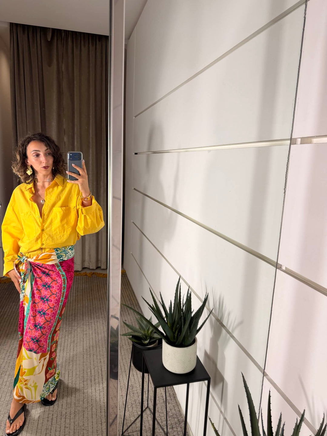 camicia over con due tasche frontali gialla cotone CFW-Q408YELLOW HAVE ONE