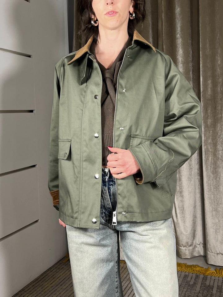giacca imilitare con colletto e polsini in velluto JNO-Q051MILITARE HAVE ONE