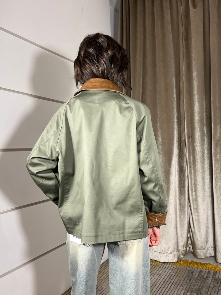 giacca imilitare con colletto e polsini in velluto JNO-Q051MILITARE HAVE ONE