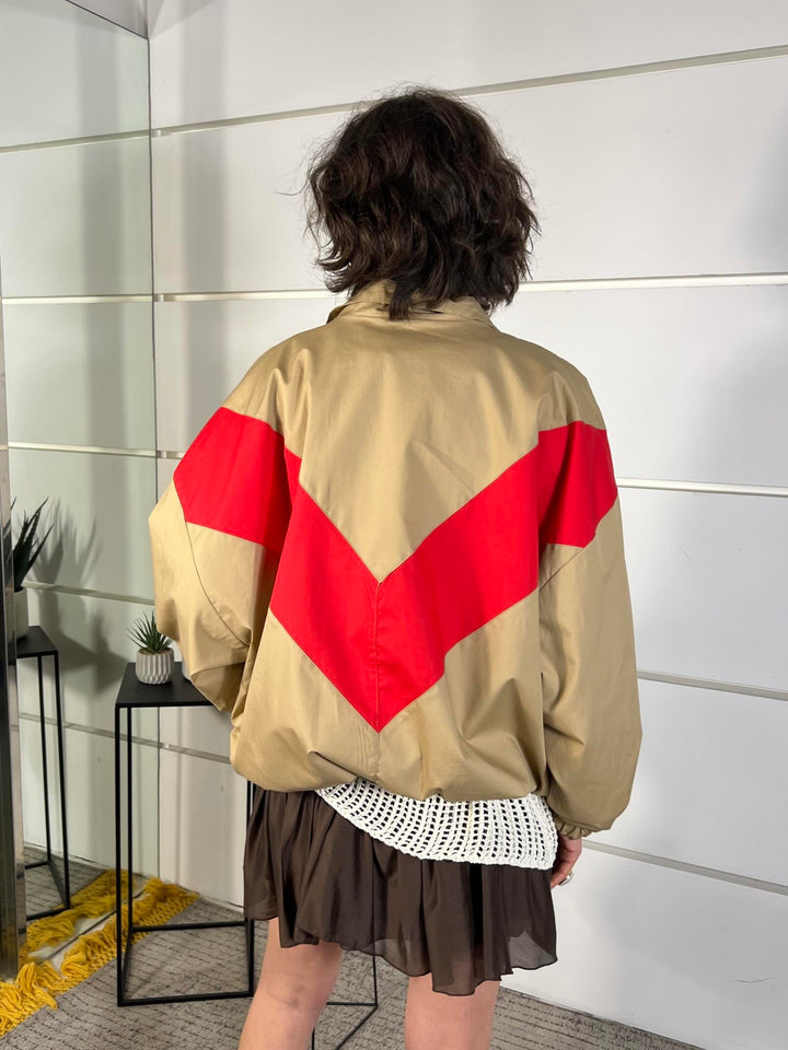 bomber bicolor cammello e rosso KVS-Q068CAMMELLO/ROSSO HAVE ONE