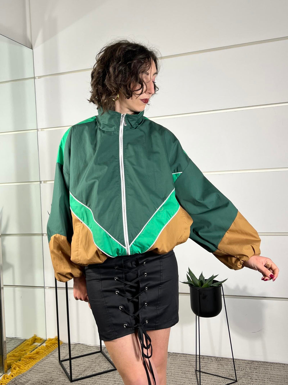 bomber over bicolor verde e cammello KVS-Q070VERDE/CAMMELLO HAVE ONE