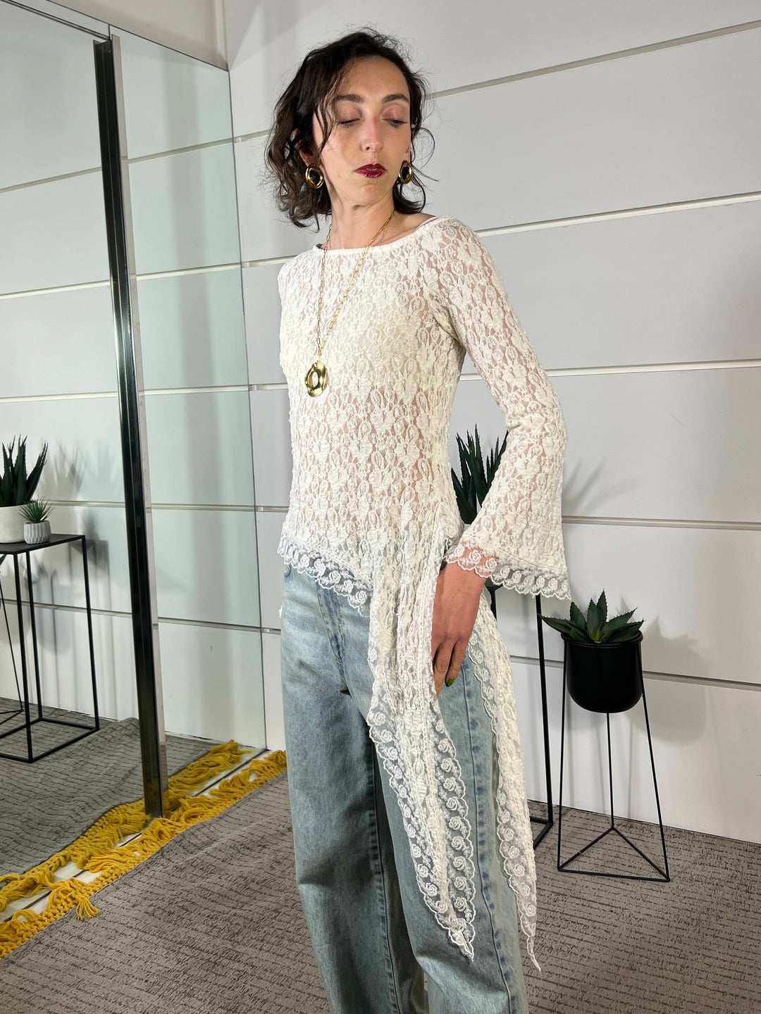 blusa in pizzo burro MVS-Q137BURRO HAVE ONE