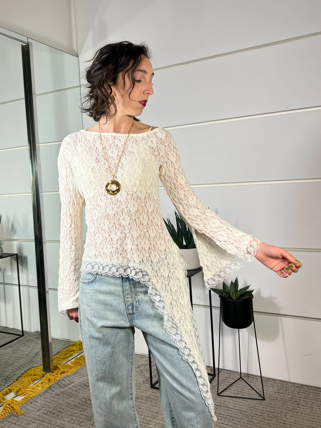 blusa in pizzo burro MVS-Q137BURRO HAVE ONE