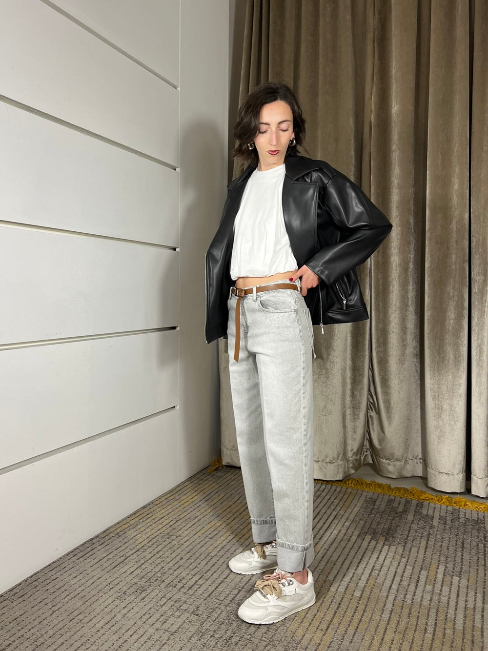 jeans mandy con cintura elasticizzato grigio PLS-Q040GRIGIO HAVE ONE