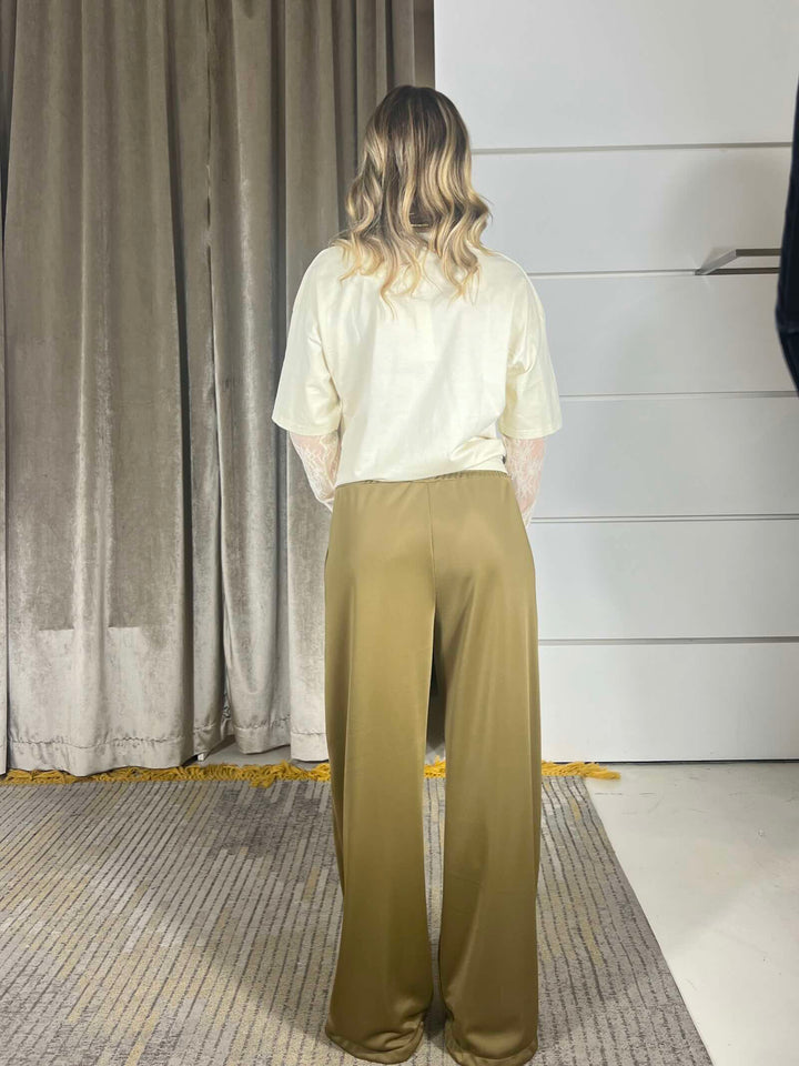 pantalone olio a palazzo con bande PVS-Q166OLIO HAVE ONE