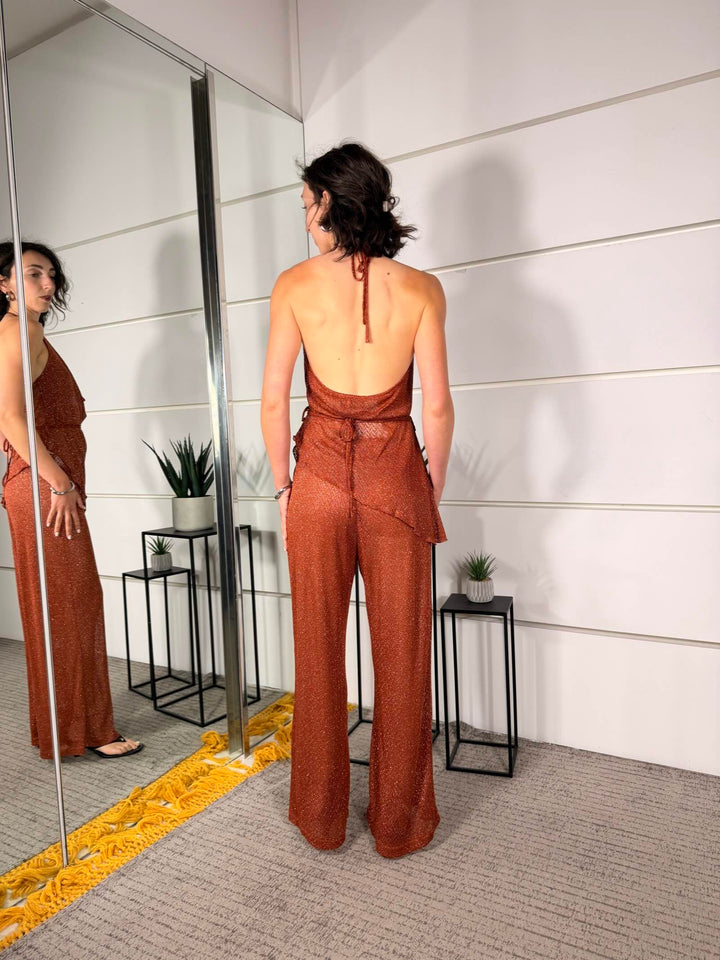 pantalone bruciato in lurex con elastico in vita PVS-Q257BRUCIATO HAVE ONE