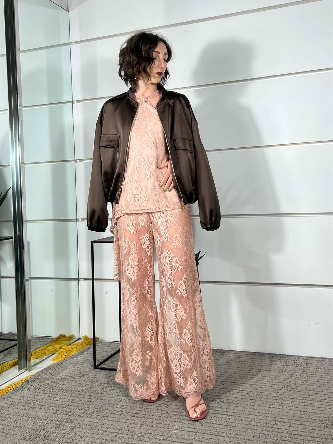 pantalone in pizzo cipria PVS-Q442CIPRIA HAVE ONE