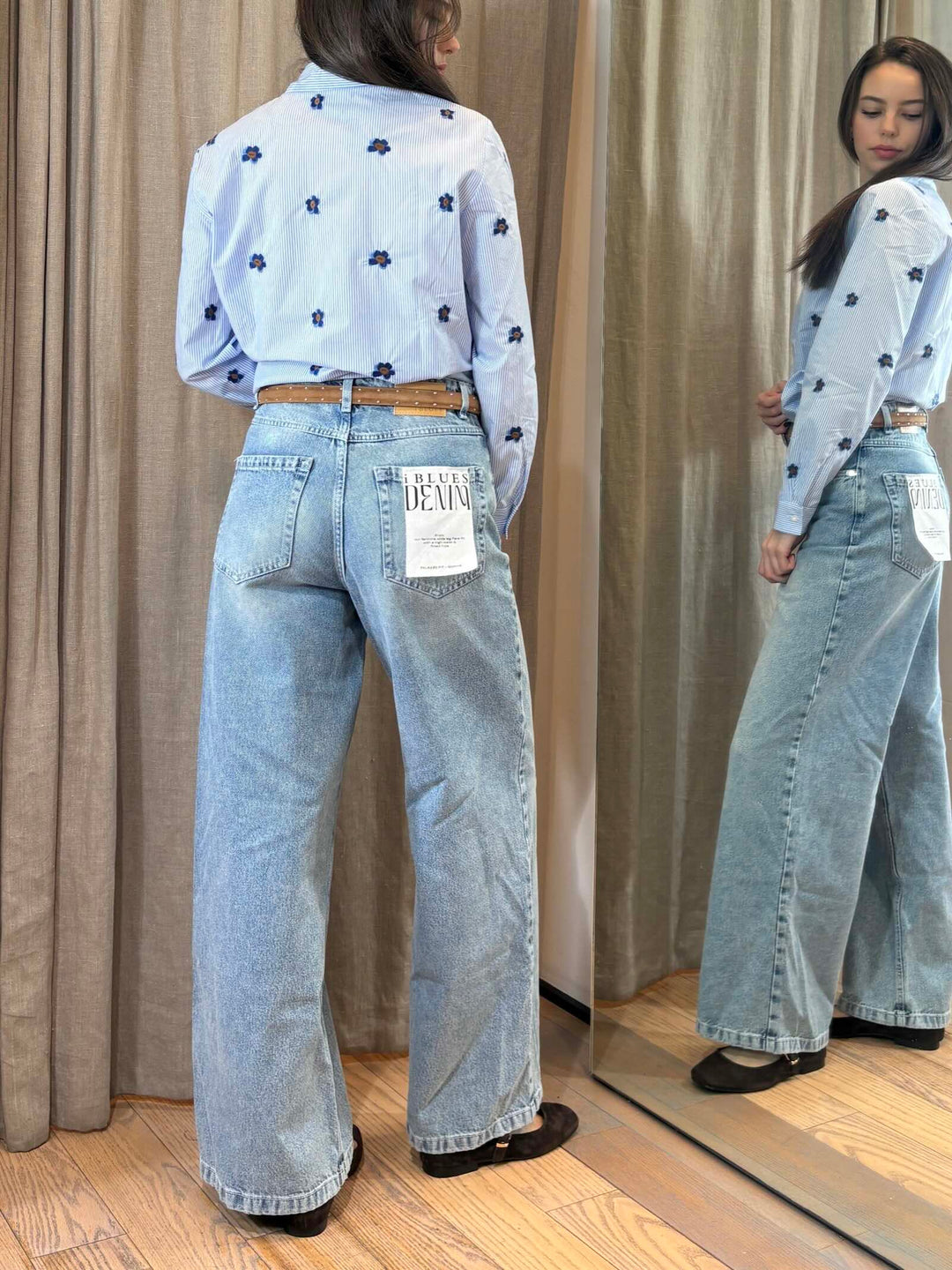 jeans a palazzo denim chiaro SOPHIE001 iBLUES