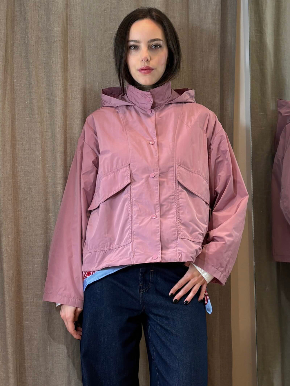parka corto leggero antivento e antigoccia malva VELIERO002 PENNY BLACK