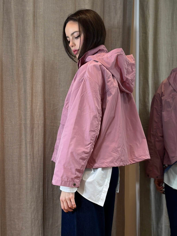 parka corto leggero antivento e antigoccia malva VELIERO002 PENNY BLACK