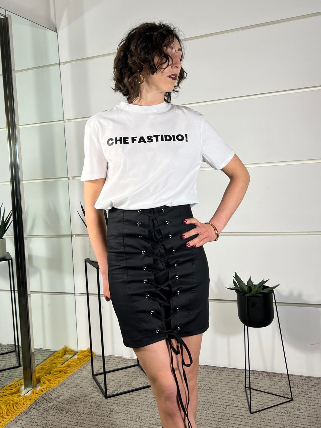 t-shirt con stampa che fastidio L02T0718BIANCO PHILIA LOFT