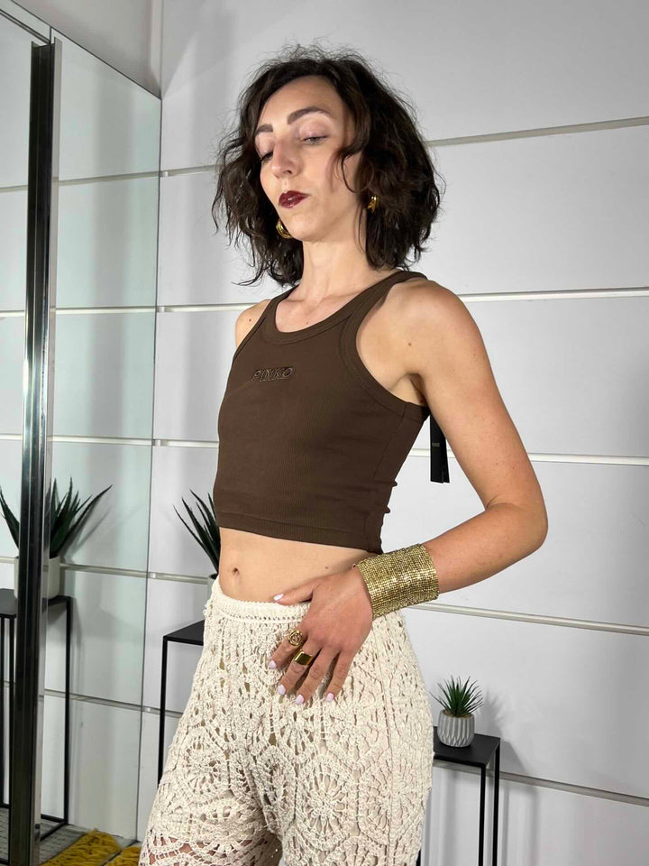 top in cotone marrone BLOODY MARYL78 PINKO