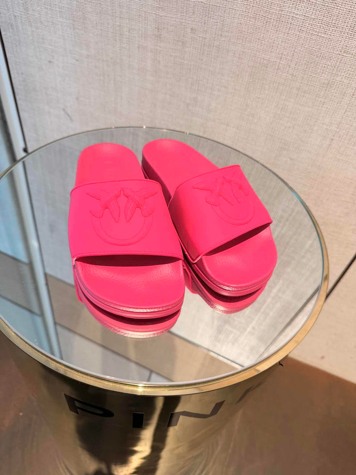 CIABATTE IN GOMMA CON LOGO LOVE BIRDS PINK 