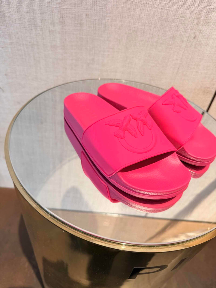 CIABATTE IN GOMMA CON LOGO LOVE BIRDS PINK 